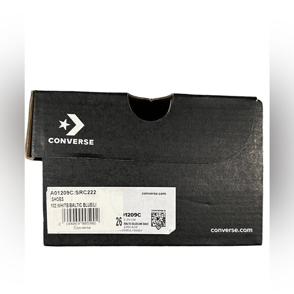 Converse Sneakers White/Baltic Blue/Lime Rave, NWT - Picture 3 of 3